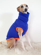 Load image into Gallery viewer, STYLECOM.NZ - Blue + Orange Fleece Dog Top • Size M
