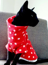 Load image into Gallery viewer, STYLECOM.NZ - Red + White Polka Dot Cat Top - Made In NZ • Size S