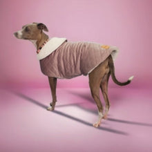 Load image into Gallery viewer, STYLECOM.NZ •  DUSTY PINK VELVET SHERPA COAT • SIZE M 40cm