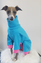 Load image into Gallery viewer, STYLECOM.NZ ~ NZ Designer Dog PJs Bright Blue + Pink Trim ~ Size Small
