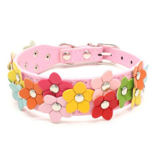 Load image into Gallery viewer, Pink Flower Power Dog Collar - S