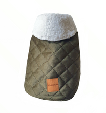 Load image into Gallery viewer, STYLECOM.NZ ▪︎ OLIVE GREEN VELVET SHERPA COAT • SIZE XXS 25cm