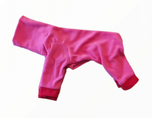 Load image into Gallery viewer, STYLECOM.NZ • NZ Designer Dog PJs • Bright Pink + Red Trim • Size S