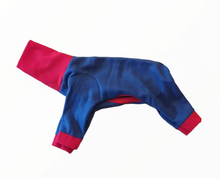 Load image into Gallery viewer, STYLECOM.NZ • NZ DESIGNER DOG PJS - DUSKY BLUE + RED NECK/ TRIM • SIZE M