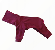 Load image into Gallery viewer, STYLECOM.NZ • NZ Designer Dog PJs - Claret + Pink Trim • Size M