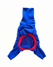 Load image into Gallery viewer, STYLECOM.NZ • NZ Designer Dog PJs • Blue + Red • Size L