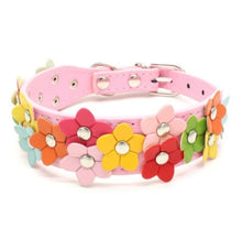 Load image into Gallery viewer, Pink Flower Power Dog Collar - M