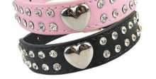 Load image into Gallery viewer, Pink Small Heart & Rhinestone Dog Collar - S