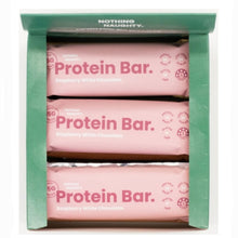 Load image into Gallery viewer, Nothing Naughty Whey Protein Bars. Box of x12 Raspberry White Chocolate Bars. Made In NZ. Sold at Stylecom.nz 