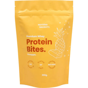 Nothing Naughty Premium Whey Protein Bites in Pineapple 300g. Made in New Zealand