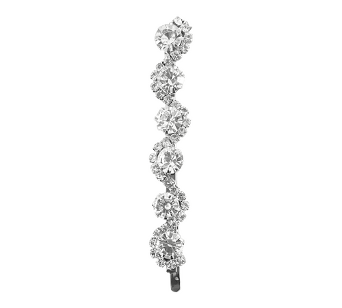 Elegant Silver Rhinestone Hair Clip