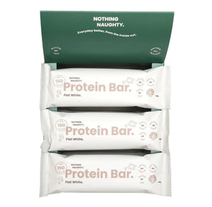 NOTHING NAUGHTY • Flat White Protein Bars - Box x12 40g