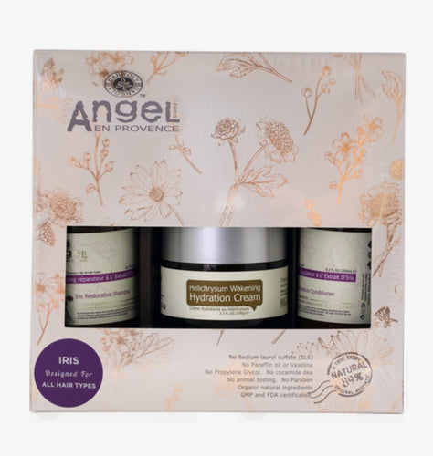 ANGEL EN PROVENCE • Iris For Damaged Hair Sham | Cond | Hydration Cream Gift Pack