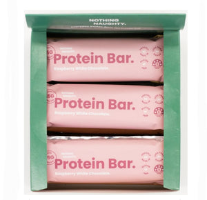 NOTHING NAUGHTY • Raspberry White Chocolate Protein Bars - Box x12 40g