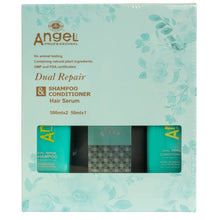 Load image into Gallery viewer, Angel Professional Deep Sea Dual Repair Hair Trio Set. Contains Shampoo, Conditioner and Hair Serum. For Dry and Damaged Hair. Available at Stylecom.nz 