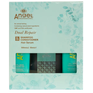 Angel Professional Deep Sea Dual Repair Hair Trio Set. Contains Shampoo, Conditioner and Hair Serum. For Dry and Damaged Hair. Available at Stylecom.nz 