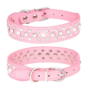 Bling Diamante Dog Collar For Small Dogs. Pink. Stylecom.nz 