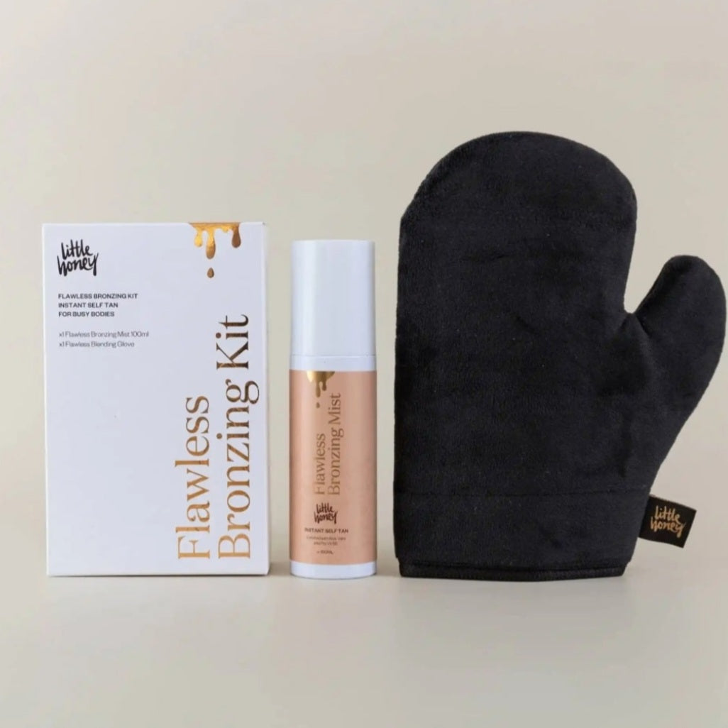 Little Honey Flawless Bronzing Kit. Great for beginners and the self tanning experts. Available at Stylecom.nz 