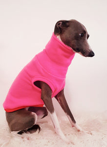Stylecom.nz- Hot Pink Fleece Dog Sleeveless Top . Made in New Zealand 