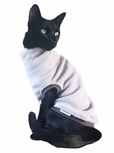 Stylecom.nz designer light grey fleece top for cats and small dogs