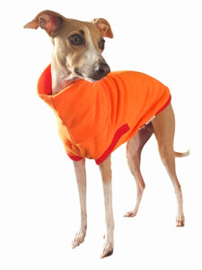 STYLECOM.NZ - Bright Orange + Red Fleece Dog Top - Size L
