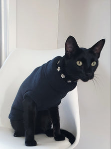Designer cat or dog black fleece top