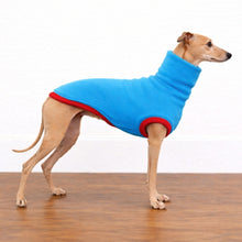 Load image into Gallery viewer, Lagoon &amp; Red Luxe Fleece Top – Dog Clothing NZ | Italian Greyhound Clothing | STYLECOM.NZ