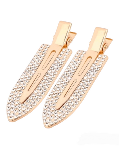 Gold Rhinestone Dinky Clips • 2 Clips