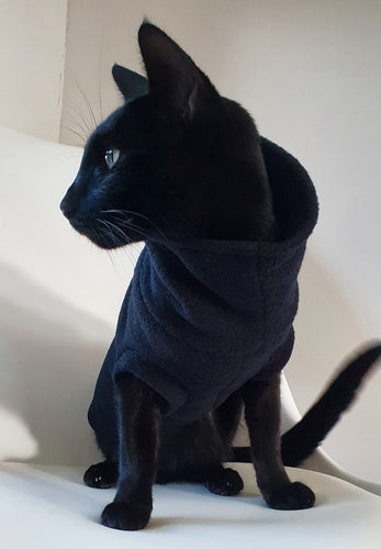Designer cat or dog black fleece top