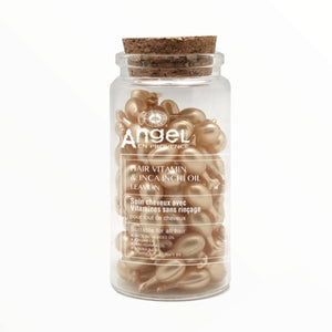 Angel En Provence Hair Vitamins Inca Inchi Hair Oil capsules. For scalp and hair health. Available at Stylecom.nz