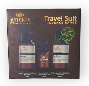 Angel En Provemce Mini Trio Travel Set. Helichrysum Revitalizing Range Is Designed For Dry, Damaged Or Thick Hair.
Perfect for travelling, gym, gift or simply just to try the range without buying full size bottles.
Boxed Trio Set:
x1 Helichrysum Shampoo 80ml
x1 Helichrysum Conditioner 80ml
x1 Morocco Colour Protect Silky Oil 10ml