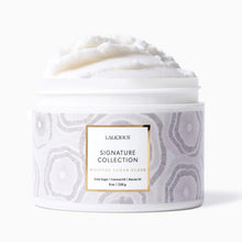 Load image into Gallery viewer, A tub of Lalicious Signature Collection Sugar Body Scrub 226g.  Scent of Peach Nectar, Coconut Milk and Creamy Musk. Available at Stylecom.nz 