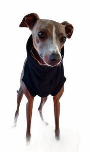 Designer black fleece cat or dog sleeveless top. Made in New Zealand.