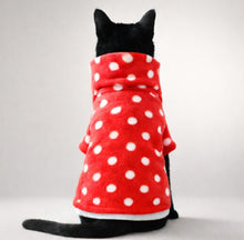 Load image into Gallery viewer, Red Polka Dot Fleece Top – Cat Clothing NZ | STYLECOM.NZ