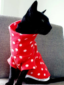 STYLECOM.NZ - Red + White Polka Dot Cat Top - Made In NZ • Size S