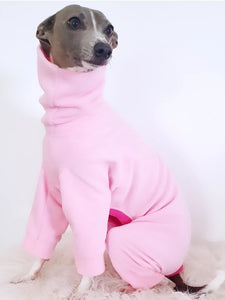 Light pink dog pajamas. Size Medium. Warm and comfy for all breeds of small to medium sized dogs. Available Stylecom.nz 