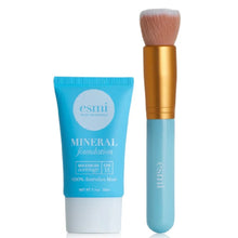 Load image into Gallery viewer, Save with Esmi liquid mineral foundation and vegan foundation brush bundle set. Available at Stylecom.nz 