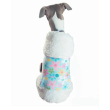 Load image into Gallery viewer, Designer daisy and sherpa dog coat by Stylecom.nz. For small breed dogs