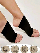 Load image into Gallery viewer, Black Elastane Foot Arch Support • 1 Pair