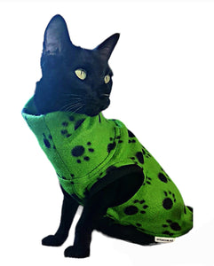 Stylecom.nz Emerald Green Fleece Cat Top. Made in New Zealand 