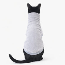 Load image into Gallery viewer, Black Cat wearing a Cloud Grey Luxe Dog &amp; Cat Fleece Top NZ | STYLECOM.NZ
