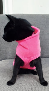 Stylecom.nz Hot pink sleeveless fleece cat top. Made in New Zealand.