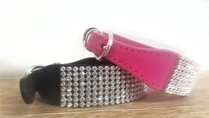 S • Bling Diamante Collar for Dogs + Cats • Hot Pink