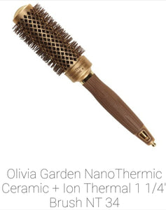Olivia Garden ~ Nano Thermic Ceramic + Ion Round Barrel Brush 34mm