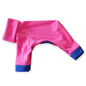 STYLECOM.NZ • NZ Designer Dog PJs Hot Pink + Blue Trim • Size Small