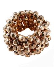 Load image into Gallery viewer, Gold Beaded Hair Tie
