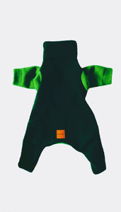 STYLECOM.NZ ~ Designer Dog PJs Forest Green + Lime Green Front Legs ~ Size Small