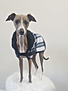 STYLECOM.NZ ~ Pure Envy Designer Dog Coat  Black + White ~ Size Medium