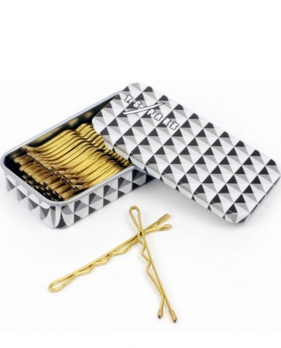 Y.S PARK ~ GOLD HAIR PINS IN TIN CASE (30 Pieces)