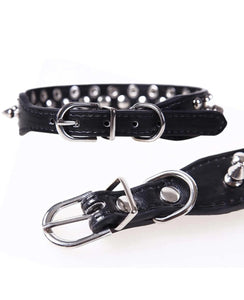 S • Rivet Stud Black Dog Collar